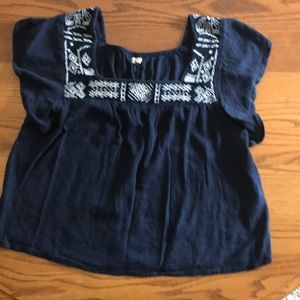 Navy blue boho vibe shirt